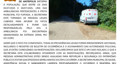 NOTA - FURTO DA AMBULANCIA